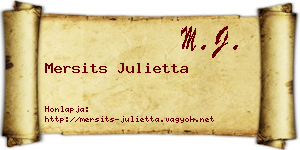 Mersits Julietta névjegykártya